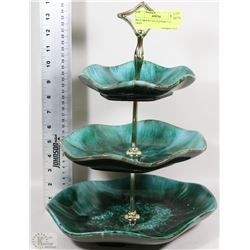 BLUE MOUNTAIN POTTERY 3 TIERED TRAY