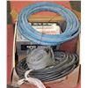 Image 1 : BOX WITH SPRAY GUN, HOSES AND BELT SANDER SHEETS