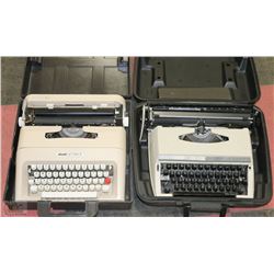 BOX W/2 VINTAGE MANUAL TYPEWRITERS -