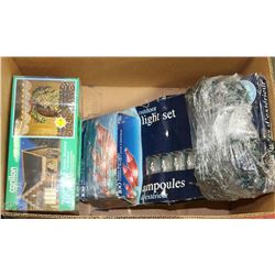 LOT OF TWO OUTDOOR CURTAIN SWAG LIGHTS 70 BULBS