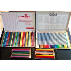 LARGE LOT OF WATERCOLOR PENCILS,  CRAYONS