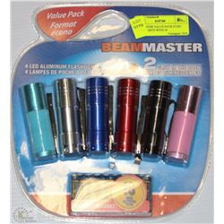 BEAMASTER VALUE PACK 6 LED FLASHLIGHTS WITH 18
