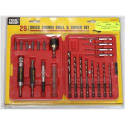 29PC TOOLSHOP QUICK CHANGE DRILL & DRIVER SET