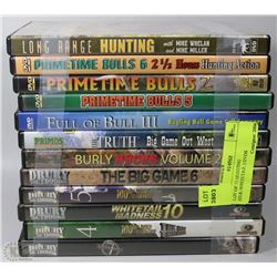 LOT OF 13 HUNTING (ELK-WHITETAIL ) DVDS