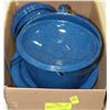Image 1 : BOX WITH BLUE ENAMEL WARE DISH SET