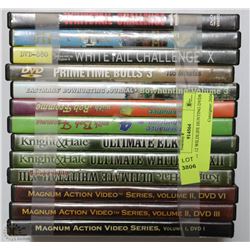 LOT OF 12 WILDLIFE HUNTING DVDS
