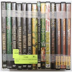 LOT  OF 14 AFRICAN GAME HUNTING DVDS