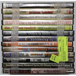 LOT OF 13 HUNTING (BEAR DEER MOOSE) DVDS