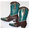 Image 1 : WOMENS SIZE 9 RUBBER COWBOY BOOTS