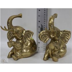 BRASS ELEPHANT BOOKENDS