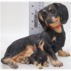 HAND PAINTED SIGNED 7" DACHSHUND WITH PUPPY