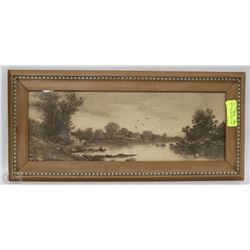 1920'S FRAMED SKETCHING 11"X23"