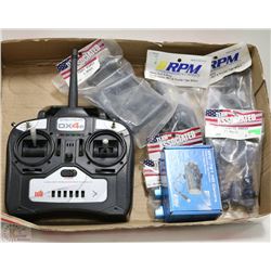 FLAT OF RC PARTS & SPECTRUM DX4E CONTROLLER