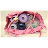 Image 1 : NEW TOTE BAG WITH 10 NEW CROCHET THREAD ROLLS