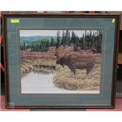 FRAMED 32 X 37 SIGNED MOOSE PIC #577/700