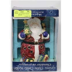 SANTA CLAUS CERAMIC TEALITE CANDLE HOLDER