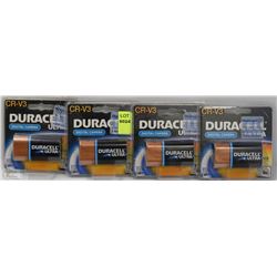 4 PACKS OF CR-V3 DURACELL ULTRA BATTERIES