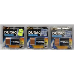 3 PACKS OF CR-V3 DURACELL ULTRA BATTERIES