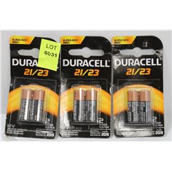 3 PACKS OF 12V DURACELL 21/23 BATTERIES