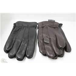 2 PACK OF MENS LEATHER GLOVES SIZE LARGE