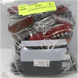 BAG OF ASSORTED POCKET KNIVES