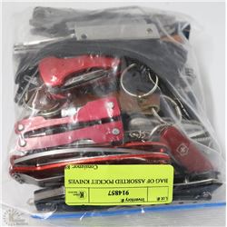 BAG OF ASSORTED POCKET KNIVES