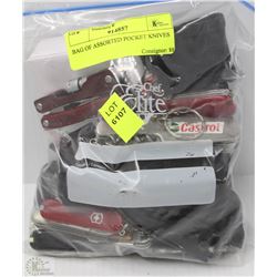 BAG OF ASSORTED POCKET KNIVES