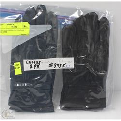 2 PACK OF LADIES LEATHER GLOVES SIZE MEDIUM
