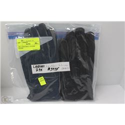 2 PACK OF LADIES LEATHER GLOVES SIZE SMALL