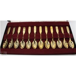 ESTATE LOT OF 12 COLLECTIBLE SPOONS IN CASE