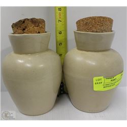 LOT OF 2 SALT GLAZED WEYMAN'S SNUFF BOTTLES AND