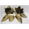Image 1 : GOLD CERAMIC LEAF WALL ART SET OF 6 NEW