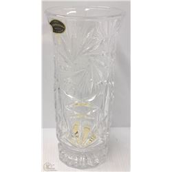 NEW IN BOX 24% LEAD PINWHEEL CRYSTAL 10" VASE