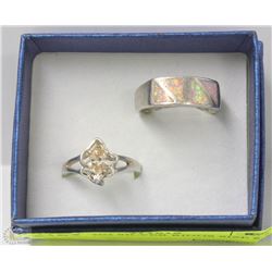 2 STERLING SILVER RINGS SIZE 6.5 AND 6