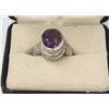 Image 1 : STERLING SILVER RING WIT PURPLE STONE SIZE 6