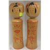 Image 1 : 2 JAPANESE SIGNED WOODEN DOLLS