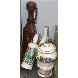 BOX OF 4 VINTAGE LIQUOR DECANTERS