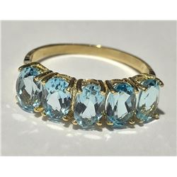 #7-10K YELLOW GOLD BLUE TOPAZ RING SIZE 6.5