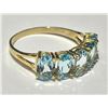 Image 2 : #7-10K YELLOW GOLD BLUE TOPAZ RING SIZE 6.5