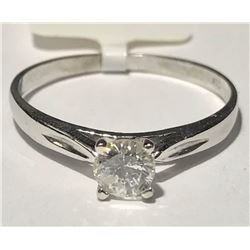 #10-10K WHITE GOLD DIAMOND RING SIZE 5.5