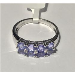 #17-STERLING SILVER TANZANITE RING SIZE 10.5