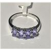 Image 1 : #17-STERLING SILVER TANZANITE RING SIZE 10.5