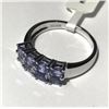 Image 2 : #17-STERLING SILVER TANZANITE RING SIZE 10.5
