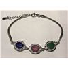 Image 1 : #18-STERLING SILVER SAPPHIRE, RUBY & EMERALD