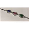 Image 2 : #18-STERLING SILVER SAPPHIRE, RUBY & EMERALD