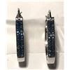 Image 1 : #19-STERLING SILVER DIAMOND HOOP EARRINGS