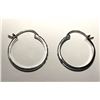 Image 2 : #19-STERLING SILVER DIAMOND HOOP EARRINGS