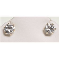 #21-10K YELLOW GOLD CUBIC ZIRCONIA STUD EARRINGS