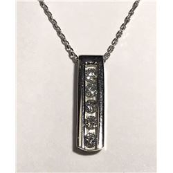 #24-14K WHITE GOLD DIAMOND PENDANT NECKLACE