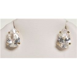 #25-10K YELLOW GOLD CUBIC ZIRCONIA EARRINGS